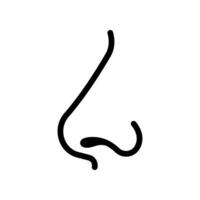 Nose line icon isolated on white background. vector