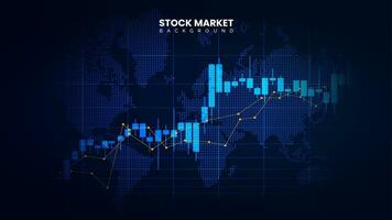 Stock market investment chart with candlestick and uptrend line. Successful candlestick trading chart information. Economic information growth background vector