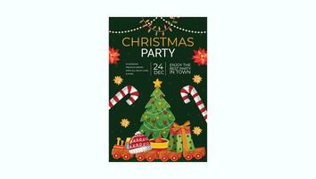 Christmas beautiful poster template vector