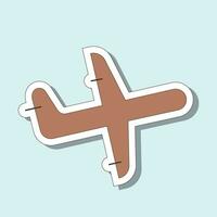 Tourist sticker with airplane vector