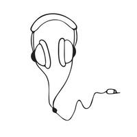 Black silhouette of headphones vector