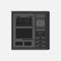 Vector open black computer case