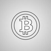 bitcoin icono vector ilustración lineal símbolo