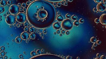 Abstract Colorful Food Oil Drops Bubbles and spheres Flowing on Water Surface video