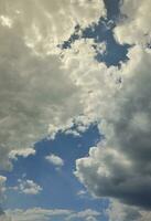 Image of clear blue sky and white clouds on day time for background usage photo