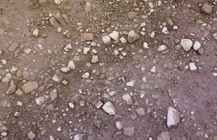 Background of shattered stony stones surface in mountain area. Texture with natural light photo