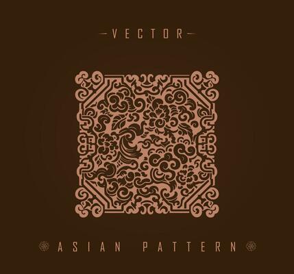 Rectangular Asian Pattern with Geometric Intricacy