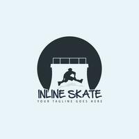 inline skating logo vector