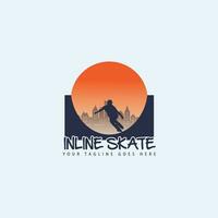 inline skating logo vector