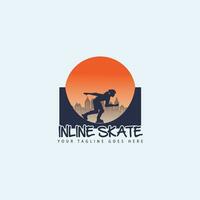 inline skating logo vector