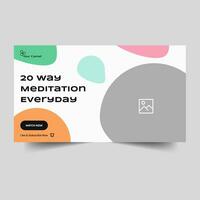 Daily meditation tips an techniques thumbnail banner design, fully editable vector eps 10 file format