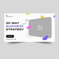 Creative business strategy video thumbnail design, fully customizable vector eps 10 file format