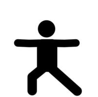 Collection of simple black silhouettes of people doing warm-ups and gymnastics on a white background. vector