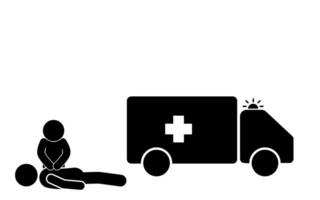 First aid icon set. Simple set of first aid vector icons for web design on white background