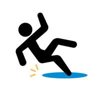 Person slipping in puddle. Vector. vector