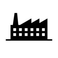 Factory silhouette icon. Manufacturing and production facility. Vector. vector