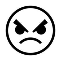 Simple angry face icon. Vector. vector