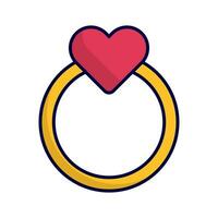 Flat design heart ring icon. Vector. vector