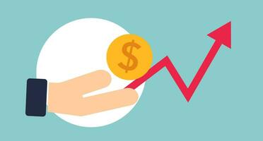 Dollar exchange rate increase and price increase. Vector. vector