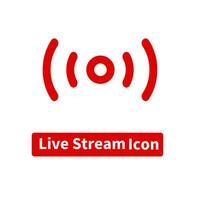Red live streaming icon. Internet video streaming. Vector. vector