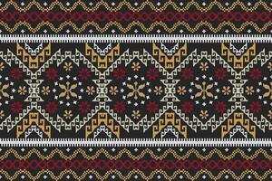 Beautiful seamless cross stitch pattern.geometric ethnic oriental pattern traditional background.Aztec style,abstract,vector,illustration.design for texture,fabric,clothing,wrapping,decoration,carpet. vector