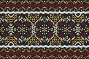 Beautiful seamless cross stitch pattern.geometric ethnic oriental pattern traditional background.Aztec style,abstract,vector,illustration.design for texture,fabric,clothing,wrapping,decoration,carpet. vector