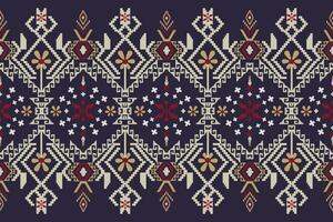 Beautiful seamless cross stitch pattern.geometric ethnic oriental pattern traditional background.Aztec style,abstract,vector,illustration.design for texture,fabric,clothing,wrapping,decoration,carpet. vector