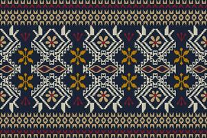 Beautiful seamless cross stitch pattern.geometric ethnic oriental pattern traditional background.Aztec style,abstract,vector,illustration.design for texture,fabric,clothing,wrapping,decoration,carpet. vector