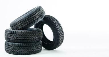 Car tire isolated on white background. photo