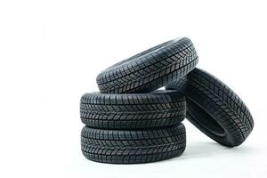 Car tire isolated on white background. photo