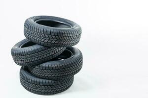 Car tire isolated on white background. photo