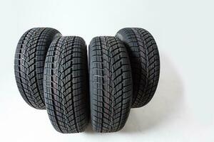 Car tire isolated on white background. photo