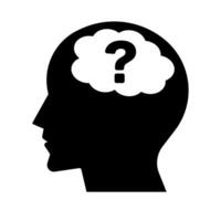 Thinking person's head silhouette icon. Vector. vector