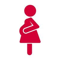 Red pregnant woman icon. Maternity icon. Vector. vector