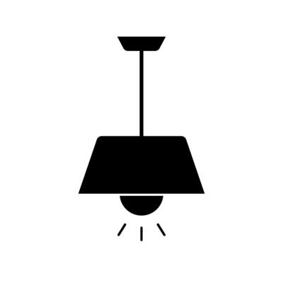 Ceiling light silhouette icon. Lighting. Vector.