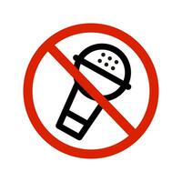 Hand microphone and prohibition mark. Regulation, warning and caution. Vector. vector