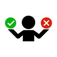 Decision maker icon. Check and cross choices. Vector. vector