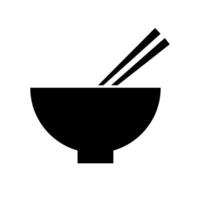 Bowl and chopsticks silhouette icon. Vector. vector