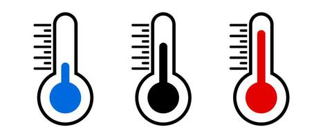 termómetro icono conjunto para diferente temperaturas vector. vector