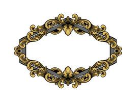Vintage ornament luxury gold style vector