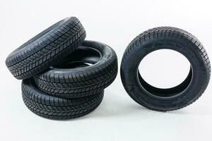 Car tire isolated on white background. photo