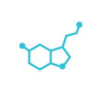 serotonina antiguo molécula símbolo. desde azul icono colocar. vector