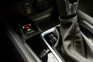 Interior view of car with black salon photo