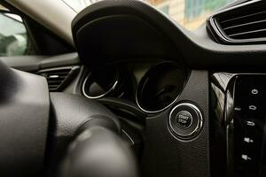 Interior view of car with black salon photo