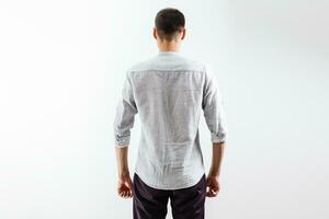 Men's silk shirt isolated on white. Clothing collection photo