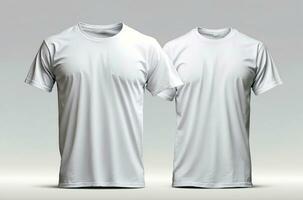 AI generated Blank T-shirt mockup, back view, front view, isolated on white. photo