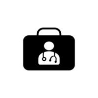 editable doctor black and white icon. minimal health care doctor and patient editable black and white icon. Vector Line Icons