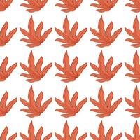 Hand drawn abstract leaves seamless pattern vector