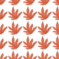 Hand drawn abstract leaves seamless pattern vector