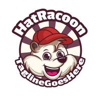 Raccoon Hat Cartoon Mascot Logo vector